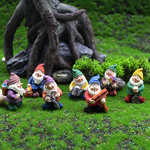 CNZXCO Gnomos Y Duendes, 2 Unids, Mini Siete Enanitos, Musgo Micro Paisaje Cuento De Hadas Adornos De Jardín, Figuras De Artesanía De Bricolaje Bonsai Micro Paisaje Decoración (Color : Set)