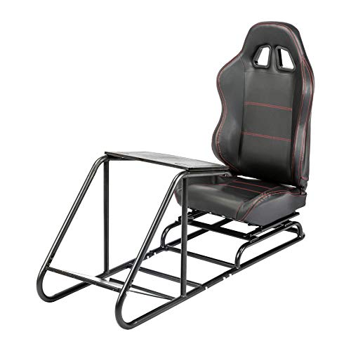 CO-Z Soporte para Volantes de Carreras con Asiento para PS4 PS3 Xbox One Xbox 360 Logitech Thrustmaster Asiento de Simulación de Carreras Simulador de Conducción (con asiento)