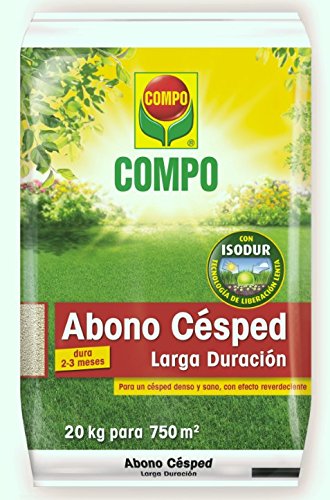 COMPO Abono de césped larga duración de hasta 2-3 meses, para 800 m², 20 kg, 1311208011