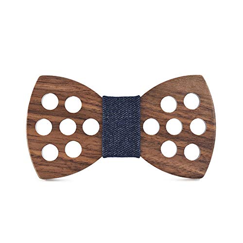 Corbata De Lazo De Madera Maciza De Agujero Redondo - Correa, Banda Elástica Ajustable - Corbata De Lazo De Madera De La Mañana - Corbata De Lazo Creativa Personalizada - Tamaño 11 * 6 Cm (4)