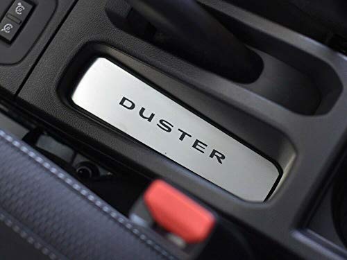 Cubierta De Acero para 2018+ DUSTER 2 II - 1 Pieza Emblema Portaobjetos de la consola central Placa Inox Metal Cepillado Interior Decoración Personalizados Hechos a Medida Tuning