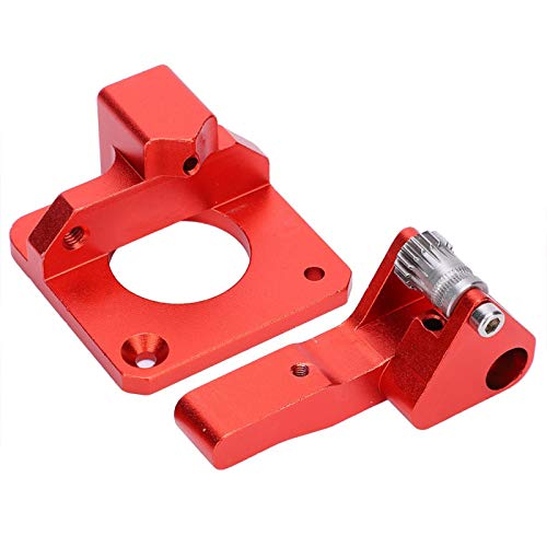 DAUERHAFT Materiales metálicos Impresora 3D Kit de extrusora Kit de extrusora de tamaño pequeño con Junta Doble de Doble polea de Alta Estabilidad para CR-10S Rojo