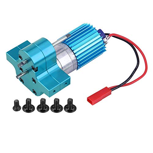 Dilwe Caja de Cambios RC, Cambio de Velocidad de la Caja de Engranajes de Metal con 370 Brush Motor para WPL 1633 RC Car(Azul)