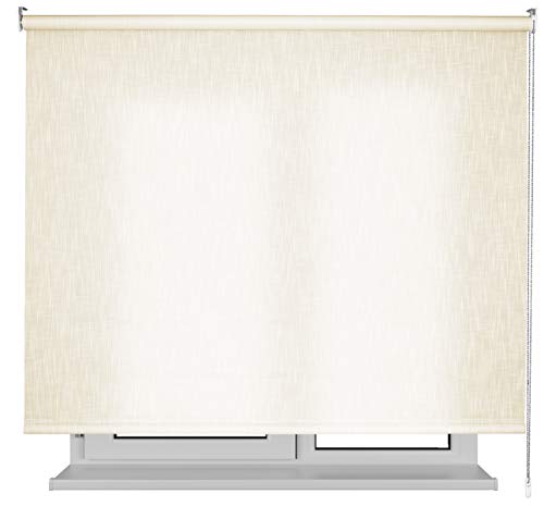 EB ESTORES BARATOS Estor Jaspeado Lino Premium/Permite el Paso de Mucha luz. Elija su Medida de Ancho x Alto. Y LO AJUSTAMOS Mediante UNA Llamada. Color: Beige. Medidas: 220cm x 180cm