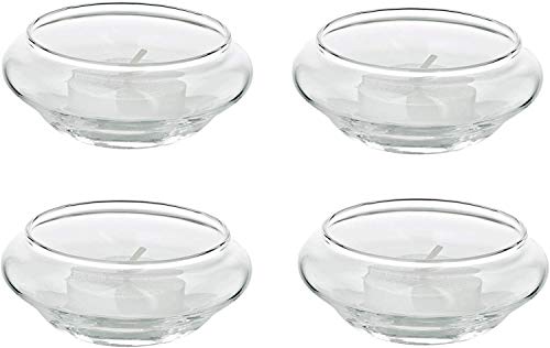 Edzard Portavelas Flotante Iris, Set de 4, Cristal, Altura 4 cm