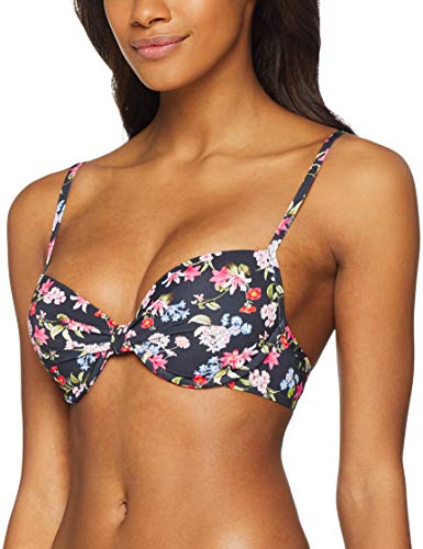 Esprit Bradley Beach Push Up MF Parte de Arriba de Bikini, Gris (Dark Grey 020), 100B (Talla del Fabricante: 42 B) para Mujer