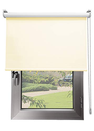 Estor Opaco TÉRMICO Premium A Medida, Desde 40 a 300 cm de Ancho. Cierra el Paso de luz, conserva tu intimidad. Color Beige. Estores Enrollables para Ventanas y Puertas.