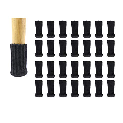 FFAA 28 Uds, Calcetines para Silla, Doble Tejido, Engrosamiento, Pata De Silla, Almohadilla Antideslizante, Muebles, Mesa, Tapa Protectora-Negro_Un Tamaño