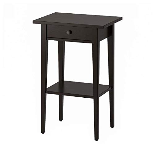 Finchley IKEA HEMNES Mesita de noche, negro-marrón46x35 cm