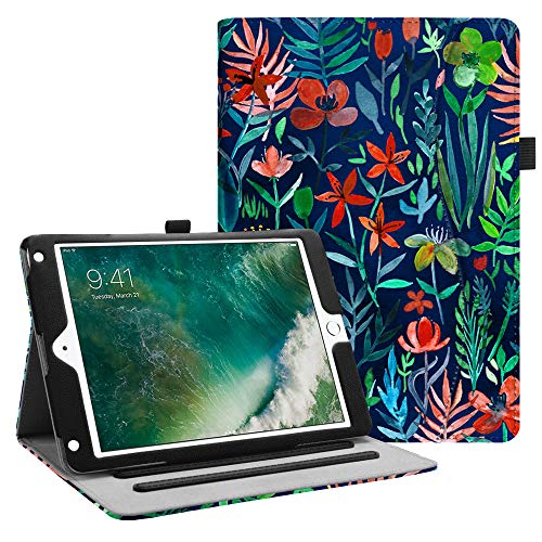 Fintie Funda para iPad 9.7 2018/2017, iPad Air 2, iPad Air - [Protección de Esquina] [Multiángulo] Folio Carcasa con Bolsillo Función de Soporte y Auto-Reposo/Activación, Jungla