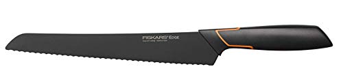 Fiskars Cuchillo para pan, Diseño moderno, Longitud total: 35 cm, Acero de calidad/Plástico, Edge, 1003093