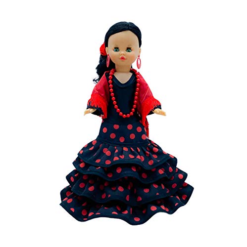 Folk Artesanía Exclusiva muñeca Sintra 40 cm Vestido Regional Andaluza Gala con Cola edición Limitada, Fabricada en España