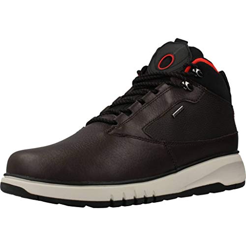 Geox Hombre Zapatillas AERANTIS 4X4 ABX, de Caballero Alto,Calzado Deportivo,Bota de Tobillo de Zapatilla,Impermeable,Coffee/Black,41 EU / 7 UK