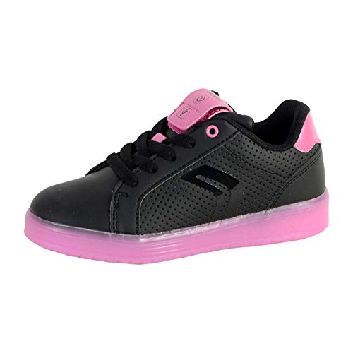 Geox J KOMMODOR Girl A, Zapatillas Niñas, (Black/Fuchsia C0922), 34 EU