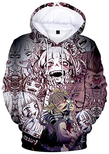 Giron Sudadera con capucha para mujer My Hero Academia Anime con estampado 3D Bakugou Shoto para niña, manga Himiko Toga, Funko Hero Cute Sudadera Hero Himiko Anime 21 XXS