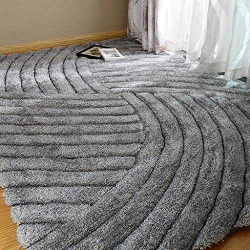 GJIF Alfombra Antideslizante Rectangular de Alfombra sólida compacta Adecuada para el Dormitorio de la Sala de Estar - 2,5 cm (Color : Gray, Tamaño : 140x200cm)