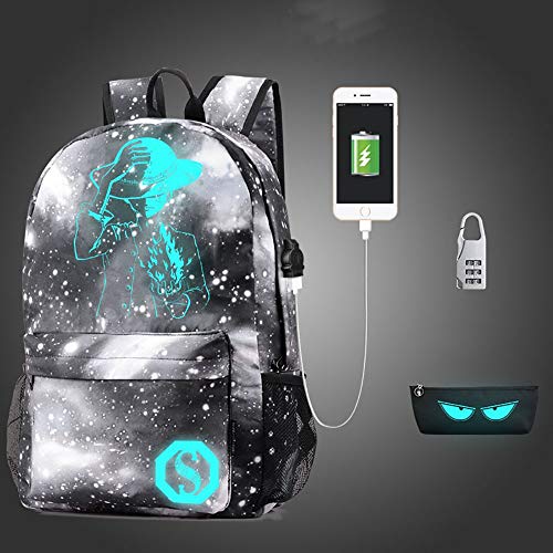 GONGMICF Mochila Luminosa Mochilas con Puerto De Carga USB Mochila para Estudiantes Cool Unisex Galaxy Bandolera Bolso Tipo Casual para Viaje