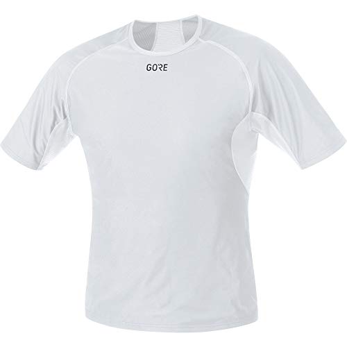 GORE Wear Camiseta interior cortavientos de hombre, L., Gris claro/Blanco, 100024