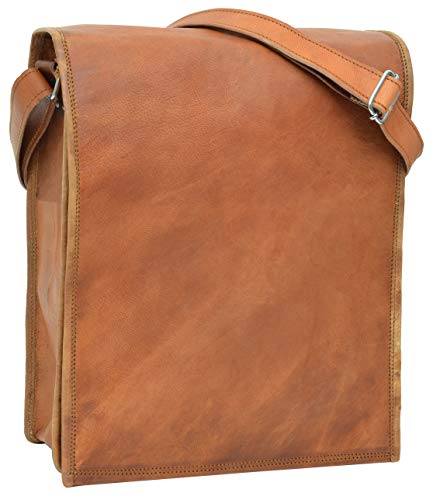 Gusti Cuero nature „Finn“ Bolso Bandolera Tamaño Pequeño Formato A4 Universidad Trabajo Oficina Tiempo Portátil 11,6'' Vintage Retro M3