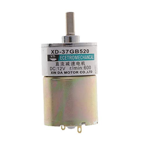 H HILABEE XD-37GB520 10w 600RPM Micro Brush DC Motor 12V CW/CCW Motor con Engranaje Cepillado