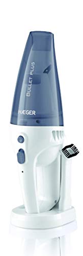 HAEGER Bullet Plus Gris - Aspiradora Recargable para aspirar líquidos y sólidos de 40 W para Limpieza eficiente, silencioso y de autonomía: Aprox. 15-18 min.