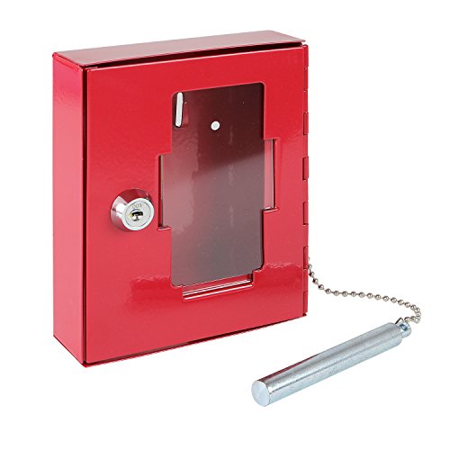 HMF 1021-03 Caja de Llaves de Emergencia con Martillo 15 x 12 x 4 cm, Rojo