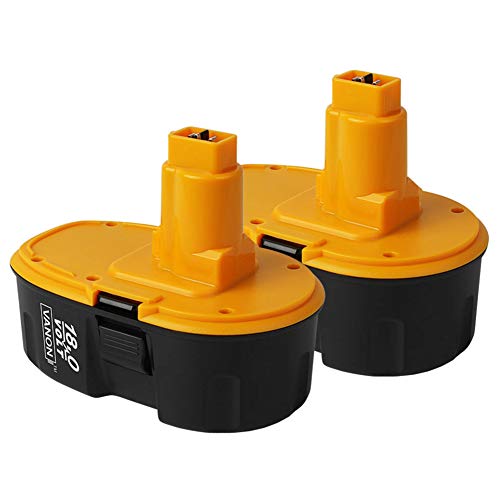 HOMEDAS 【2 piezas】 DC9096 18V 3,0Ah NI-MH Batería de repuesto para Dewalt 18V compatible con Dewalt DE9098 DE9095 DE9096 DE9039 DW9096 DW9095 DW9098 DE9503