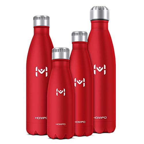 HOMPO Botella de Agua de Acero Inoxidable Botella Termica 1L, Botella Sin Bpa & Eco Friendly, Mantiene Bebidas frías por 24h y Calientes por 12h, Adecuada para Viaje, Deporte, Bicicleta, Gimnasio