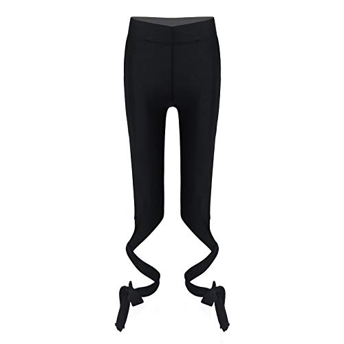 inlzdz Leggings Mallas Deportivos para Yoga Gym Gimnasia Pantalones Largos Elásticos Deporte Niñas Fitness Entrenamiento Chica Correr Negro 7-8 años