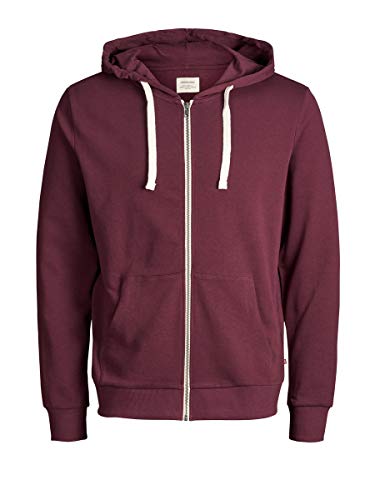 Jack & Jones Jjeholmen Sweat Zip Hood Noos Sudadera, Rojo (Port Royale), X-Large para Hombre