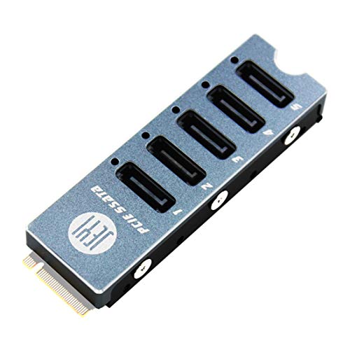 JEYI M.2 NVME M Key PCI-E 3.0 a 5 puertos SATA 3 tarjeta de expansión 16G JMB585 chip SATA de la matriz de disco compatible con tarjeta M. 2 Nvme PCI-E SSD para Raid ThunderBolt3