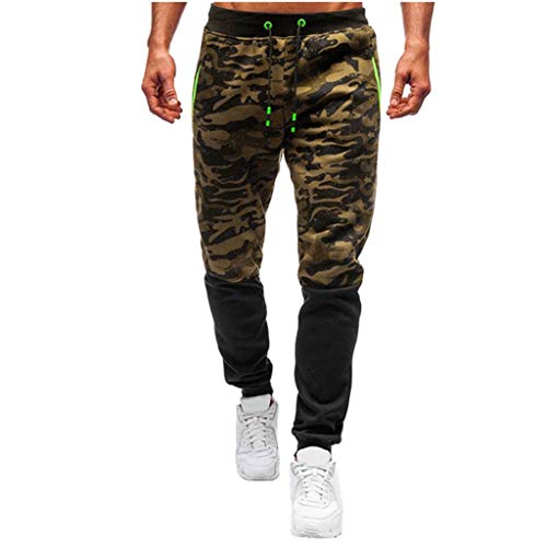 JIEXINXIN Pantalones Deportivos para Hombre Pantalones Casuales Herramientas Pantalones EláSticos Camuflaje Tendencia Cool