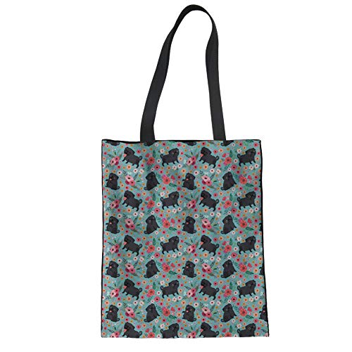 jiushice Bolso de lona, Bolso de hombro, Bolso floral de lona para perro, Bolso de compras Big Bag 1