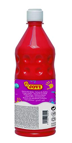 Jovi- Botella de Pintura Dedos, Color bermellón, 750 mililitros (56207)