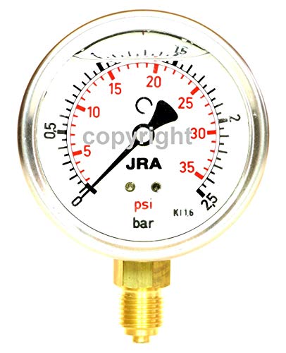 JRA-Longlife Manómetro de glicerina 0-2,5 bar Conexión diámetro 63, inferior G1/4"