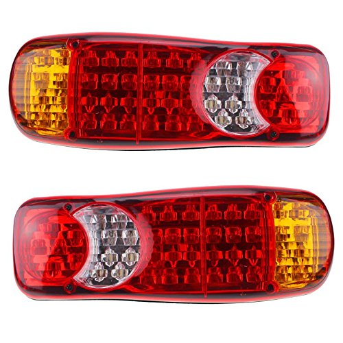 Katigan 1 par 12V LED Lamparas Luces de Cola traseras 5 Funciones Remolque Caravana Camion 46 LED