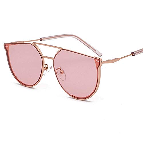 KCGNBQING Gafas de Sol Nueva Personalidad Semi-círculo Gafas de Sol Mujer Moda Metal Retro Hombres UV400 Protección Marco de Oro Gafas de Sol de Moda Hombre/Mujer (Color : Pink)