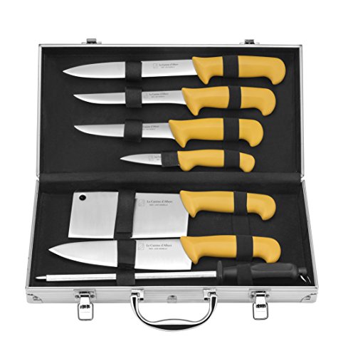 LA CUISINE D'ALBERT 001000 – Lote de 8 cajas de chef, acero inoxidable, amarillo, 40 cm