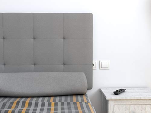 LA WEB DEL COLCHON - Cabecero tapizado Celio para Cama de 150 (160 x 70 cms) Gris Claro Textil Suave