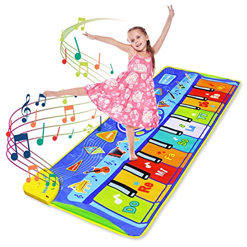 LEADSTAR Juguetes Niños 2 3 4 5Años, Alfombra para Piano, Alfombra de Teclado Táctil Musical Touch Juego Musical, Alfombra para Teclado, Alfombra Electrónica Portátil para el Baile, 130*48cm