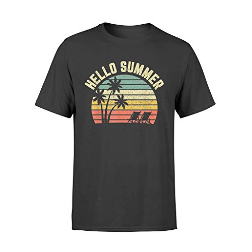 Leet Group Hello Summer T Retro Sunset Beach Chairs Gift - Standard T-Shirt