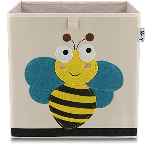 LIFENEY baul Juguetes I una práctica Caja de Almacenamiento para Cada Cuarto de niños I baul Juguetes Infantil I Caja Juguetes I almacenaje Juguetes (Abeja Beige)