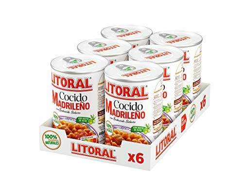 LITORAL Cocido Madrileño - Plato Preparado Sin Gluten - Pack de 6x440g - Total: 2.64kg