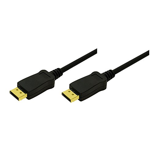 LogiLink CV0033 - Cable DisplayPort (2x 20-pin macho, conector de oro, double shielded de 10 m) negro