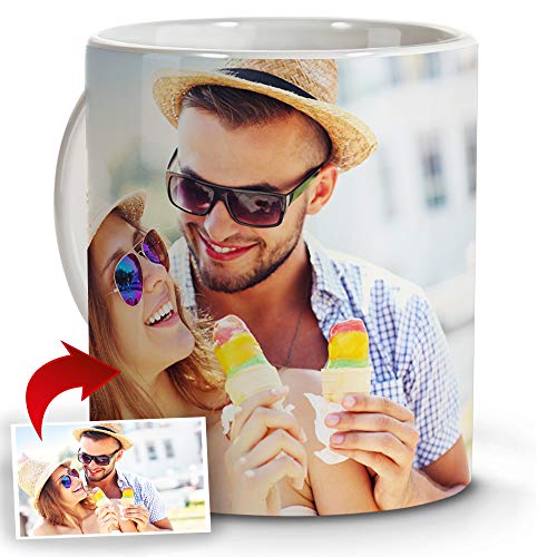 LolaPix Taza Personalizada. Regalos Personalizados con Foto. Taza Personalizada de cerámica. Taza con Interior de Color Blanco.