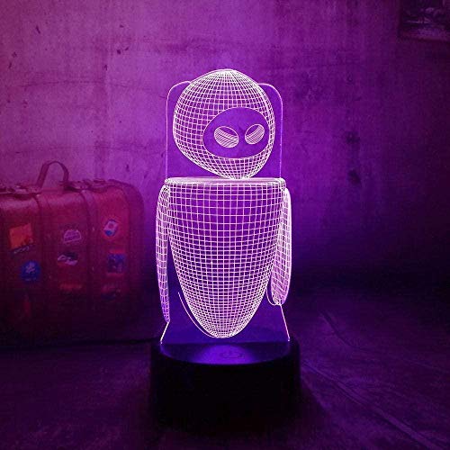 Luz de noche pequeña Lámpara de mesa de ilusión 3D LED USB Lámpara de mesa linda Illusion Art Mood Novedad Bombilla Lámpara de repuesto Niños Niños Regalo Juguete Lava