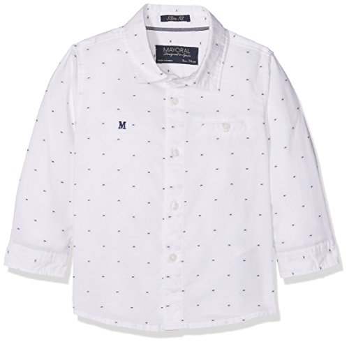 Mayoral 2139 Camisa m/l Fantasia Manga Larga, Blanco, 9M para Niños