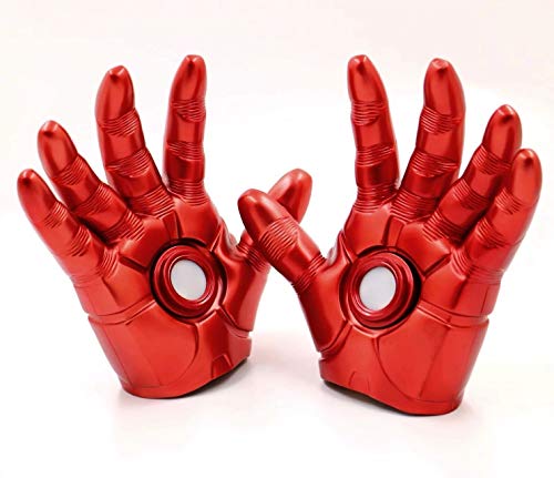 MIRECLE Iron Man Guante de Palm se Pueden iluminar Cosplay Apoyos Modelo Decoración 19CM (Color : Small Lamp Gloves)