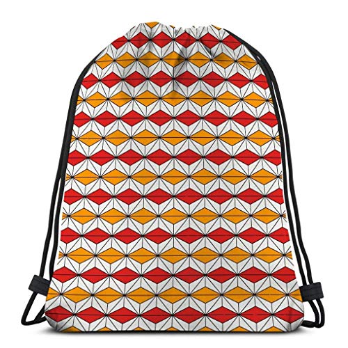 Mochila de Cuerdas Bolsa de Cuerda Figuras abstractas de estilo africano étnico tribal estampado geométrico ornamental 36X43CM