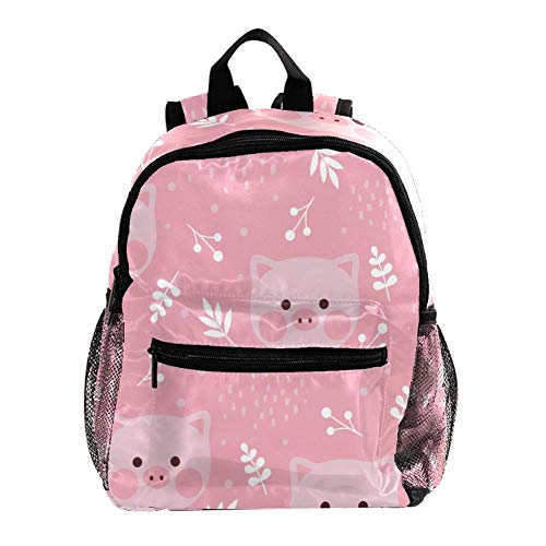 Mochila Escolar Cerdo Rosa de Dibujos Animados Mochilas Escolares duraderas Mochilas para niños y niñas Mochilas Escolares Multicolores Unisex Regalos Escolares Regalos de cumpleaños 25.4x10x30 CM